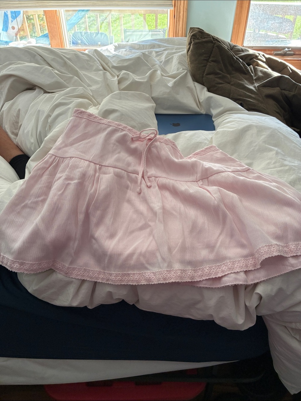 No Boundaries Light Pink Tiered Skater Mini Skirt